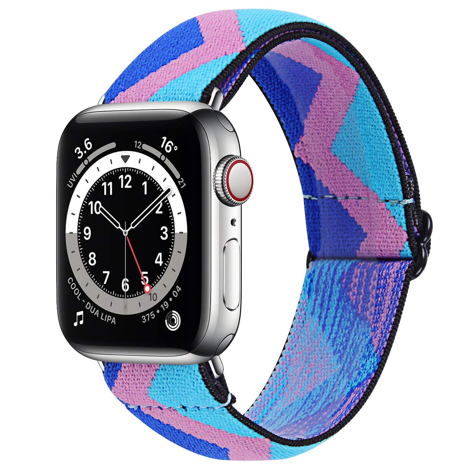 TRISTRAPS 42mm/44mm Elastic Nylon Watch Strap Compatible with Apple Watch iwatch Series SE/6/5/4/3/2/1,Soft Breathable Replacement Sport Wristbands for Men/Women