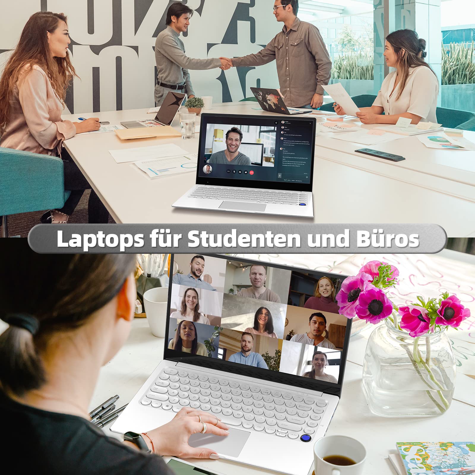 Auusda 14.1 Inch Full HD Laptop, 8GB LPDDR4 and 256GB SSD, Expandable 2TB, All Matal Notebook, 3867U Quad-Core, 4K, WiFi, BT4.2, Backlit Keyboard Fingerprint