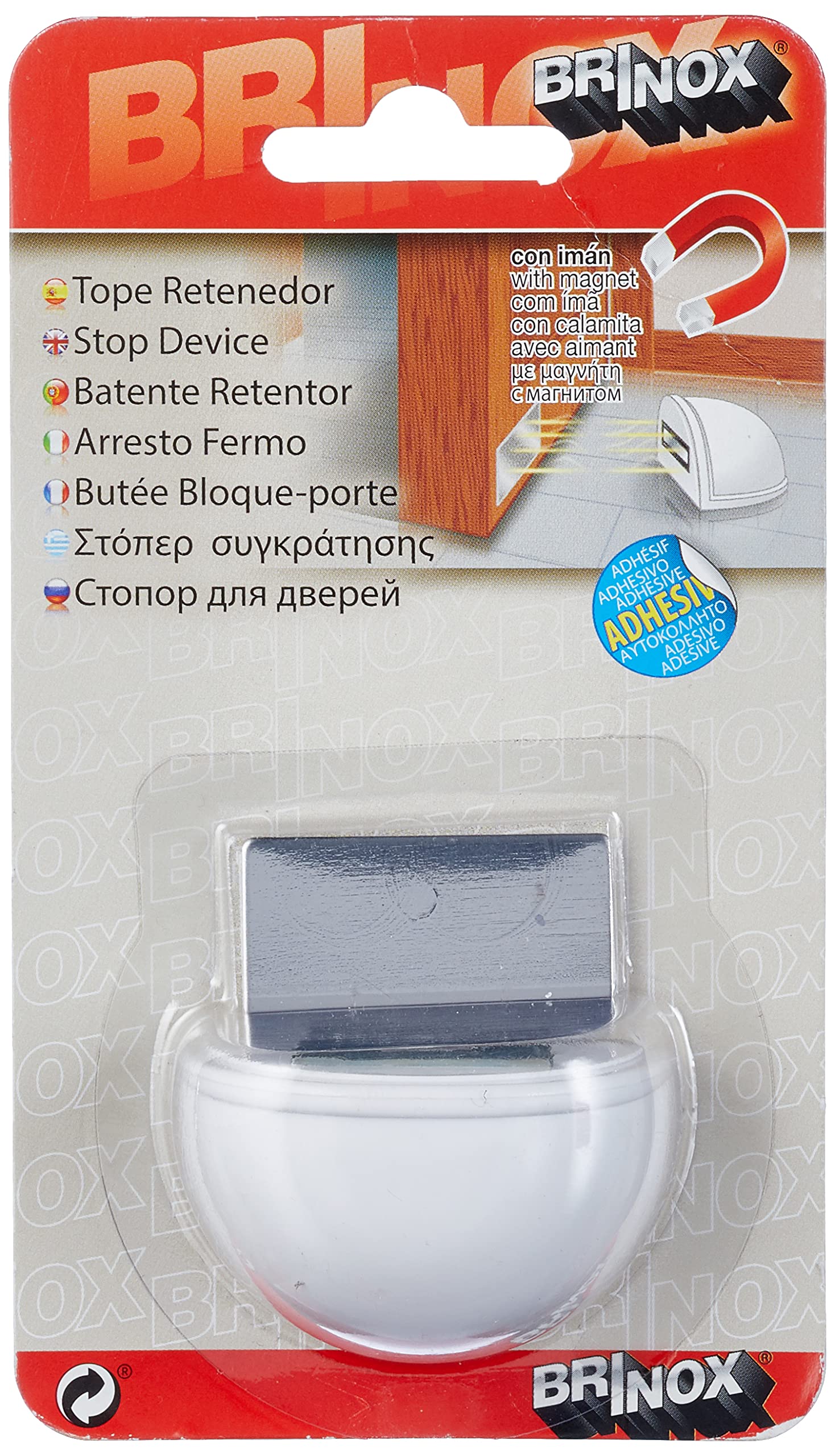 Brinox Magnetic Stop with Adhesive - White