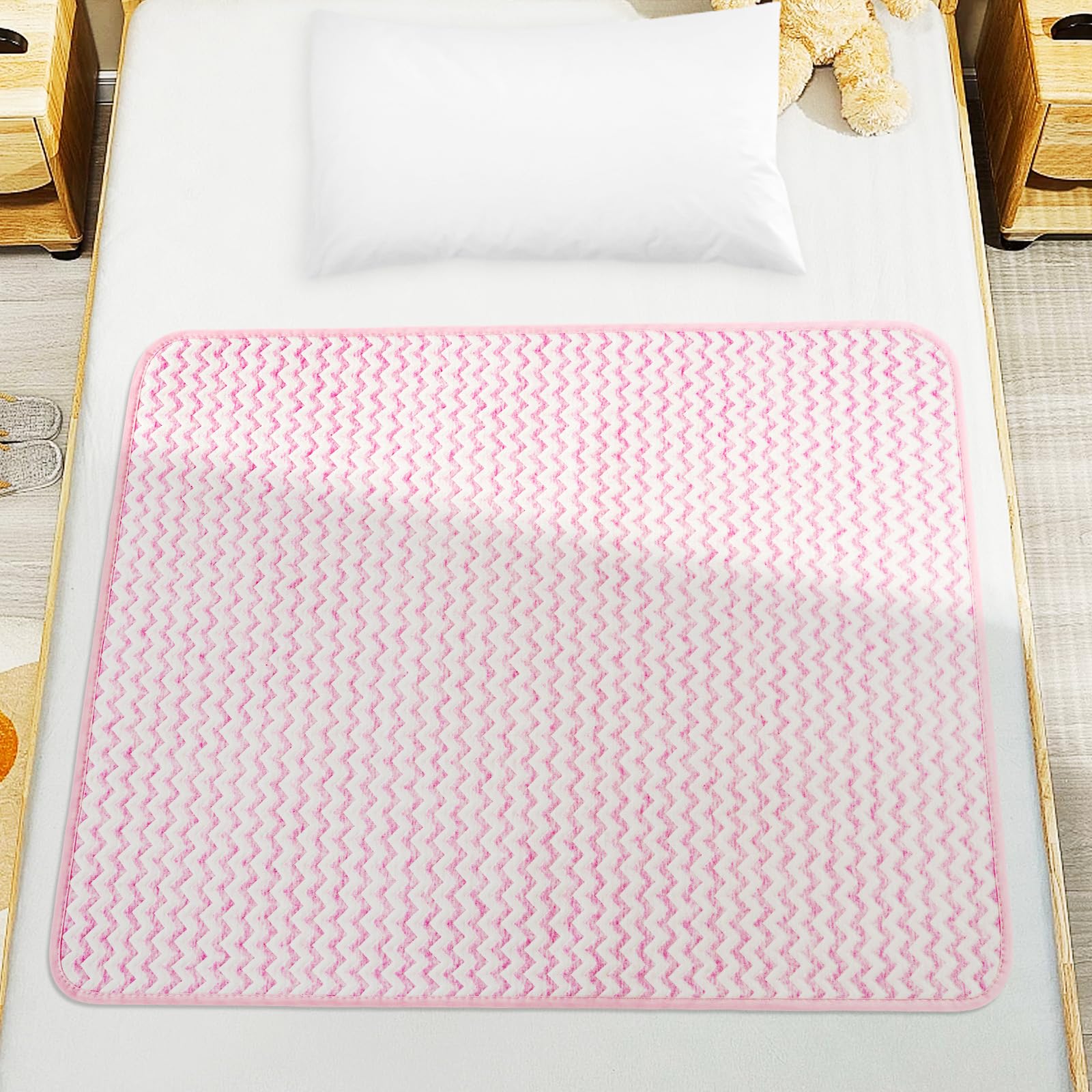 Aolso Potty Training Bed Pads, Bed Protector for Kids, 70 * 90cm Bed Wetting Mattress Protector Bed Wetting Sheets Mats, Absorb Water Pads Toddler Sheet Protector Toilet Training (Pink)