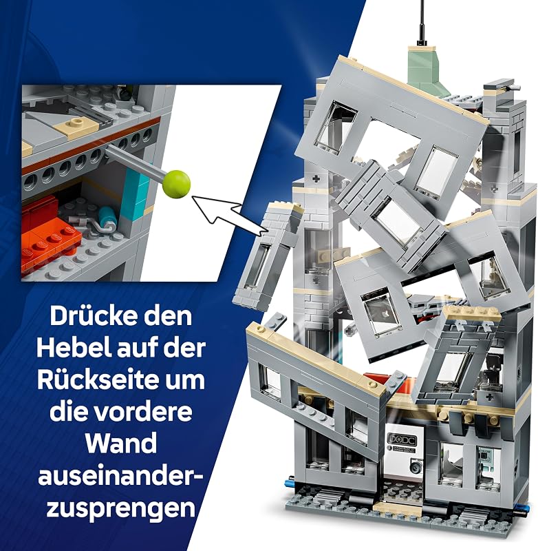 | Marvel Großer Showdown: Spider-Man vs. Hulk - Interaktives Spielzeug mit 4-stöckigem Bürogebäude, Actionfigur und 5 Minifiguren inkl. Scorpion - Geschenk für Jungen ab 8 Jahren und Fans - 76350