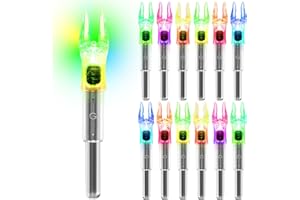 KEAUP 6/12 Pack G Lighted Nocks for Arrows with .165 .204 .233 .244 .246 Inside Diameter with X, H, S, GT Bushings High-Visibility LED Arrow Nocks, ON/Off Switch Included