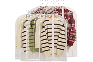 DIRXVMC Garment Bags for Hanging Clothes, All Clear Garment Bag, Plastic Dustproof Suit Bag, Coat Protector Zippered Garment 