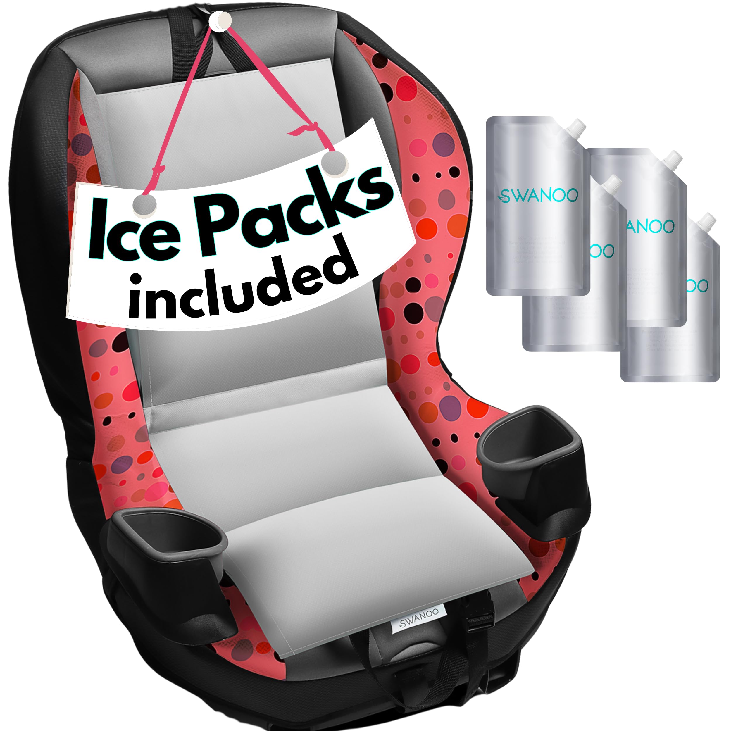 Photo 1 of Swanoo Car Seat Cooling Pad, Stroller Cooling Pad with Ice Pack for Babies Toddler and Kids, Sun and Heat Cover Protector for Summer Carseat Cooler Liner