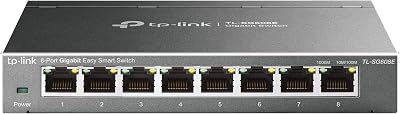 TL-SG608E - Switch Ethernet Gigabit (8 portas, hub Gigabit RJ45, switch gerível, ideal para partilhar ligações e redes para pequenas empresas e escritórios em casa