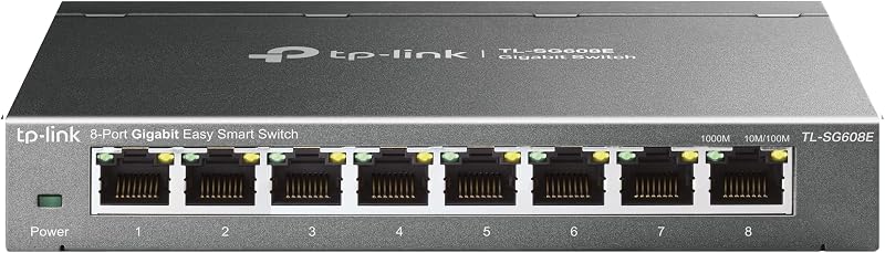 TL-SG608E - Switch Ethernet Gigabit (8 portas, hub Gigabit RJ45, switch gerível, ideal para partilhar ligações e redes para pequenas empresas e escritórios em casa