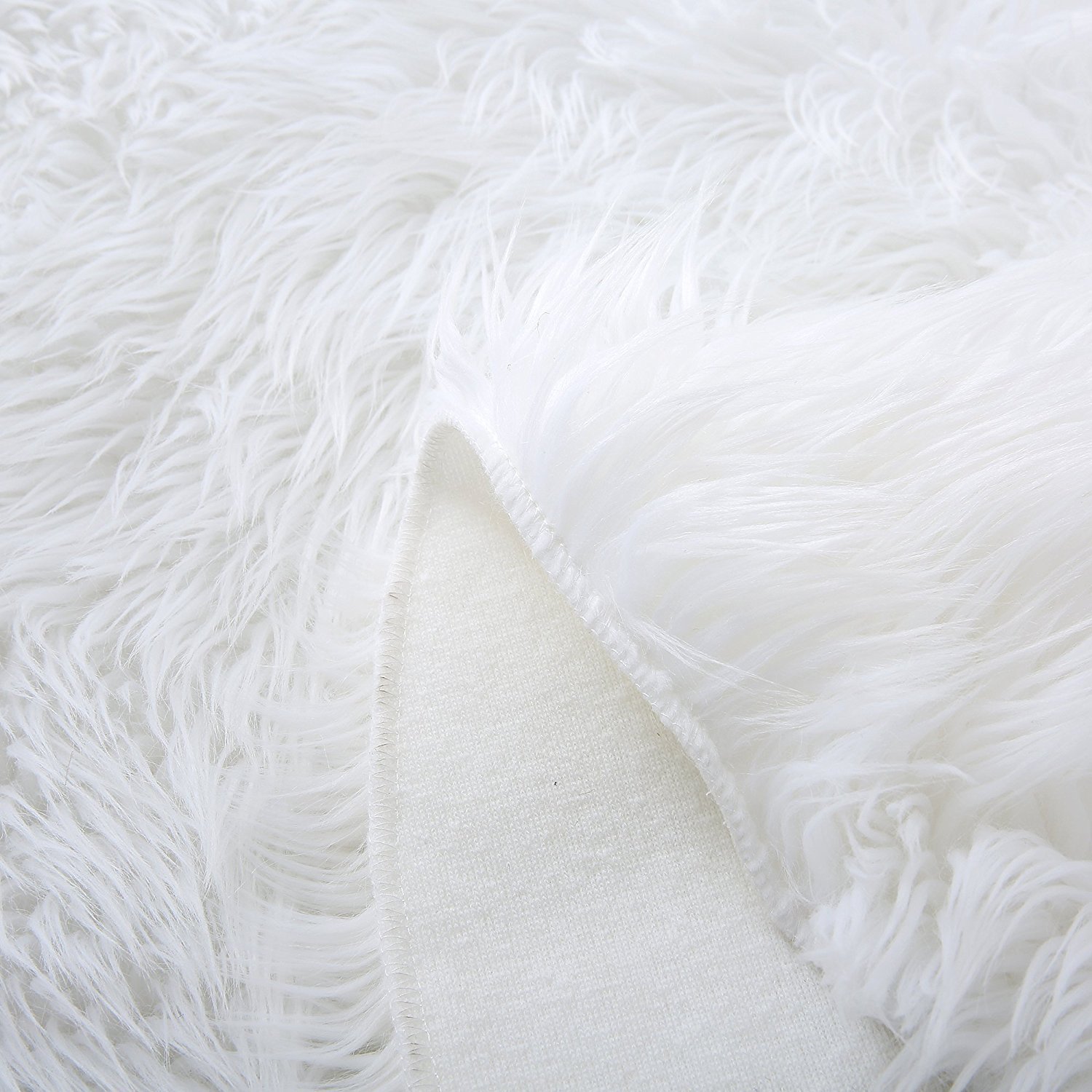 Amazon LEEVAN Plush Sheepskin Rug Faux Fur Throw Pad Plain