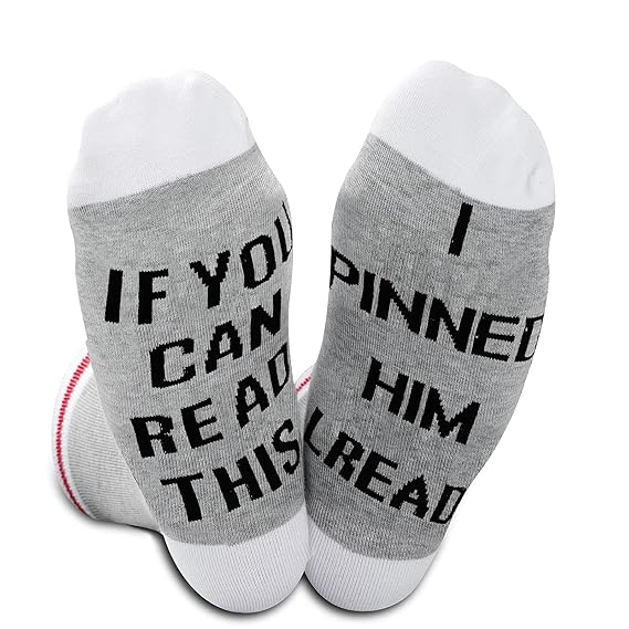 2PAIRS Wrestling Socks If you can read this I Pinned Him Already Funny