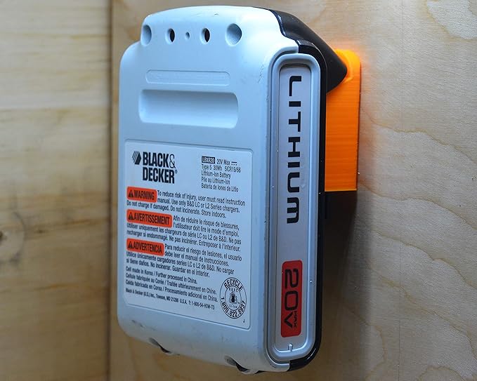 Diy Tools Workshop Equipment 4 Pack Black Decker 20v Max Slim Battery Holder Screw Or Ziptie Wall Mount Kisetsu System Co Jp