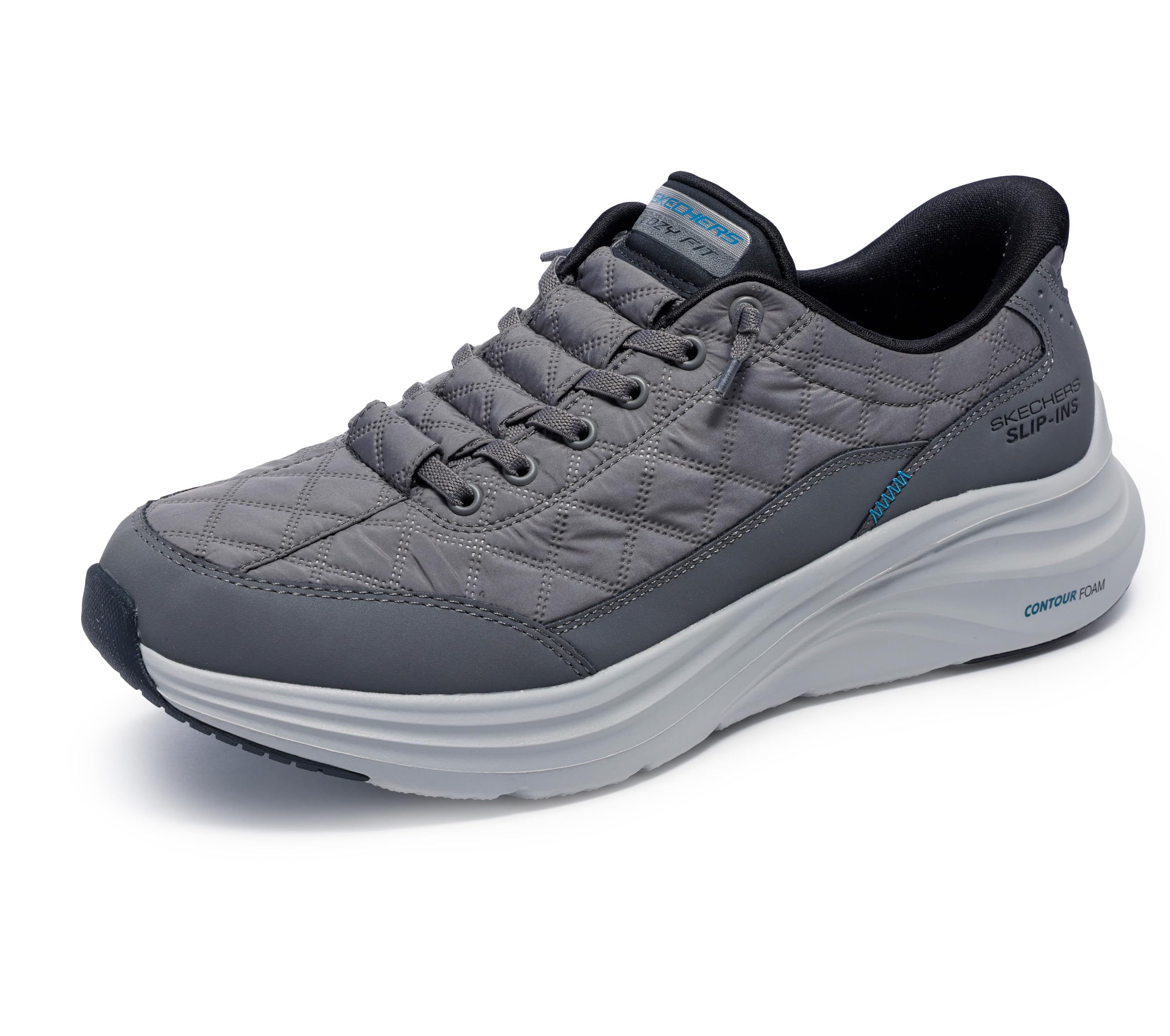 Skechers Men's Contour Foam Cozy Fit Hands Free Slip-in Sneaker,Charcoal/Black,6.5 Wide Image Skechers Men's Contour Foam Cozy Fit Hands Free Slip-in Sneaker,Charcoal/Black,6.5 Wide Image
