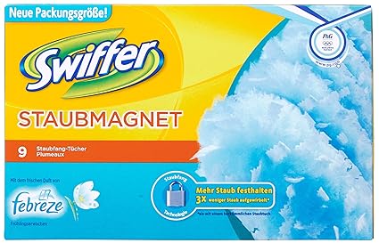 Swiffer Staubmagnet-Tücher (Nachfüller mit Febreze-Duft, neun Tücher)