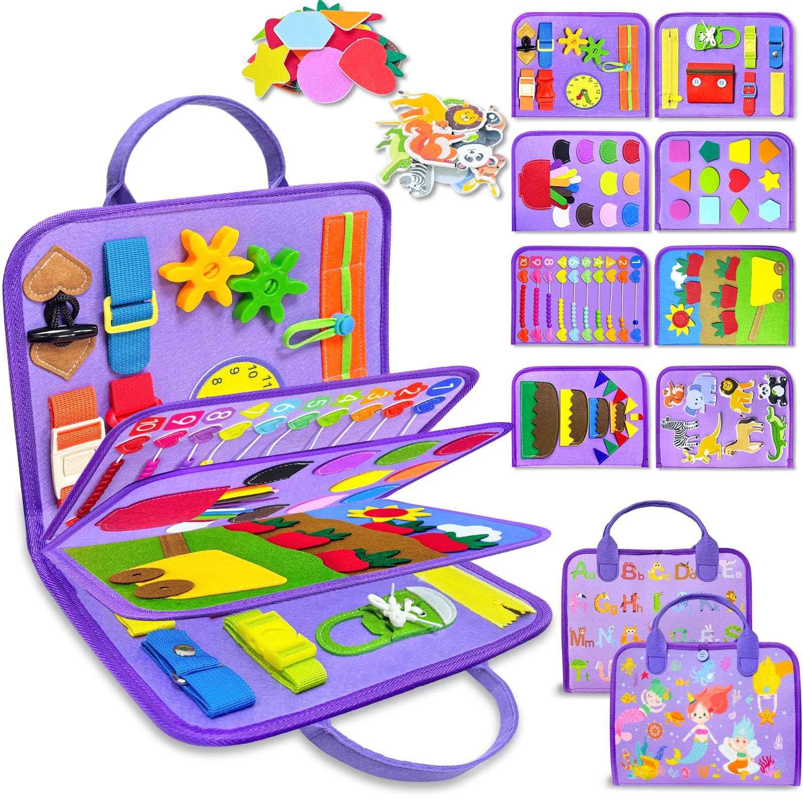 Exorany Busy Board Montessori Toys for Toddler Boy Girl Gifts Busy Book