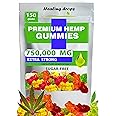 Hemp Gummies 750,000mg Premium Organic Sugar-Free Natural Health Support High Potency Rich in Vitamins B E C D Omega 3 6 9 Super Gummy Bears
