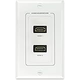 Mediabridge HDMI Wall Plate (2 Port) - [Latest Version - Supports 4K, 3D, ARC]  Includes FREE Low Voltage Metal Mounting Bracket (1-Gang) - 2-Piece Inset Wall Plate for 2 HDMI (Part# WP1-HDMIX2 )