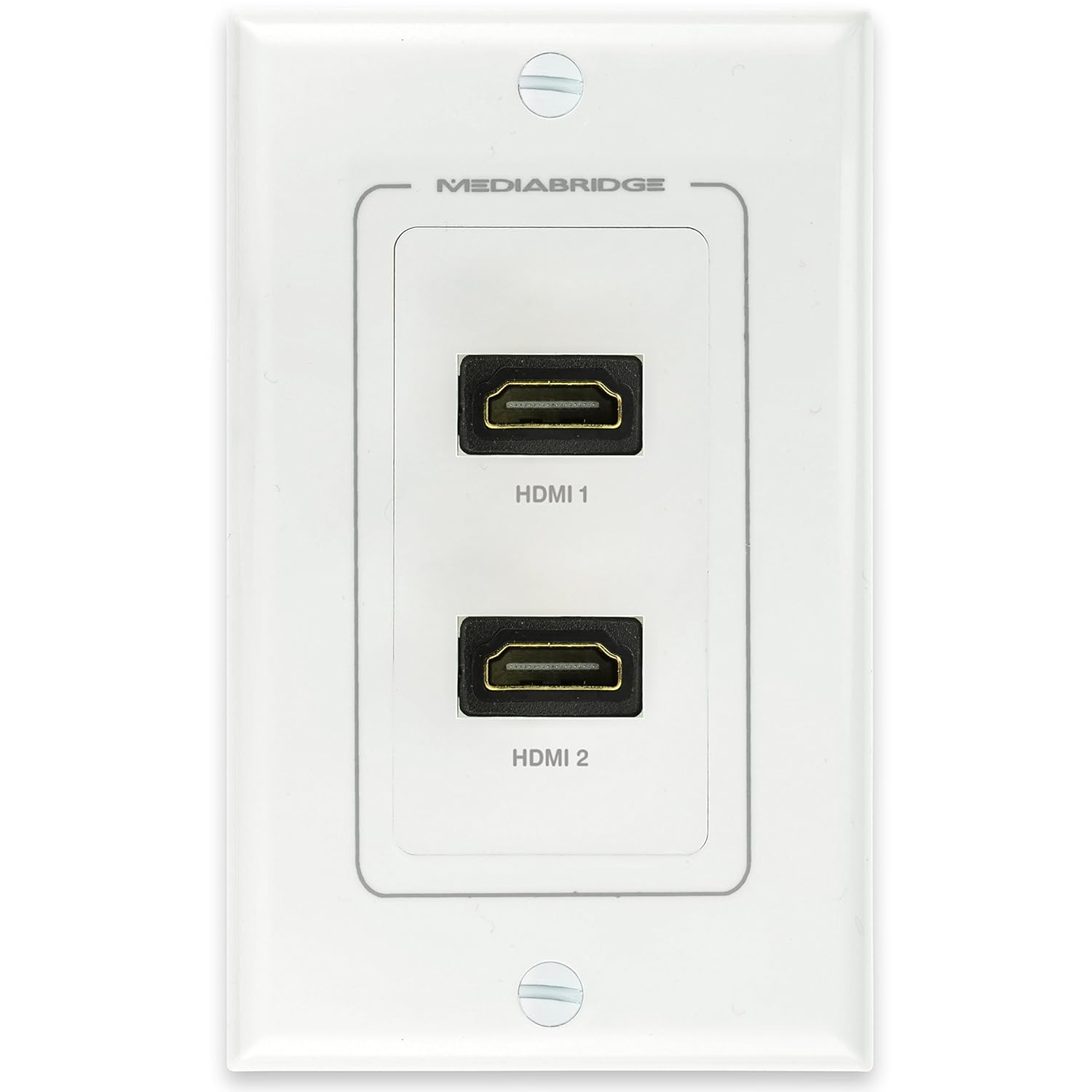 Mediabridge 2 Port HDMI Wall Plate Supports 4K 3D ARC 2Piece Inset