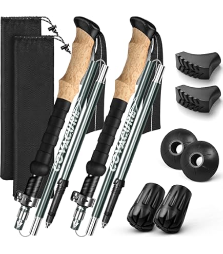 2-pc Pack Trekking Poles - Aluminum 7075 Collapsible Adjustable Hiking Or Walking