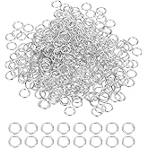 PATIKIL Open Jump Rings, 1000 Pcs 9mm Round Ring Charm Loops Connector for Jewelry Making Supplies DIY Craft Keychains Necklaces Earrings, Silver Tone