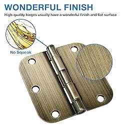 TDCHINGES 3 Pack Antique Brass Door Hinges 3.5 Inch