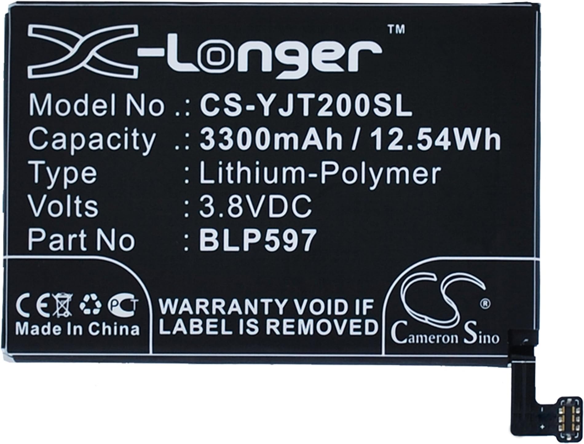 Replacement Battery for Oneplus 2, 2 Global Dual SIM, 2 Global Dual SIM TD-LTE, A2001, A2003, A2005, Two BLP597