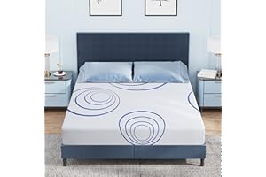 MLILY EGOHOME 8 Inch Queen Mattress, Charcoal Gel Cooling Memory Foam Mattress in a Box, Medium Fiberglass Free, CertiPUR-US Certified, Blue