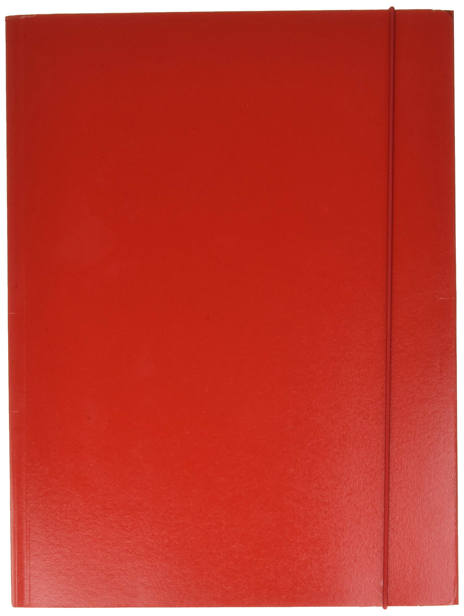 Esselte 3 Flap Folder, Capacity 150 Sheets, Size 25 x 35, with Elastic Closure Round, PRESSPAN, Pack of 5, Red, Linear, 390341160