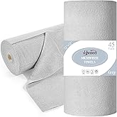 HONOVA Microfiber Cleaning Cloth Roll 45 Pack, Reusable Paper Towels Washable Roll, 12" x 12", Tear Away Microfiber Towels, Highly Absorbent, Lint Free Dish Rags for Kitchen, Window, Car, Shop(Grey)