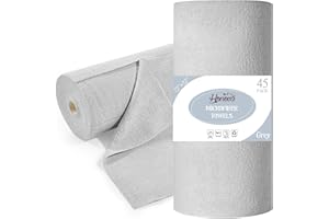 Honova Microfiber Cleaning Cloth Roll 45 Pack, Reusable Paper Towels Washable Roll, 12" x 12", Tear Away Microfiber Towels, Ultra Absorbent, Lint Free Dish Rags for Kitchen, Window, Car, Shop(Grey)