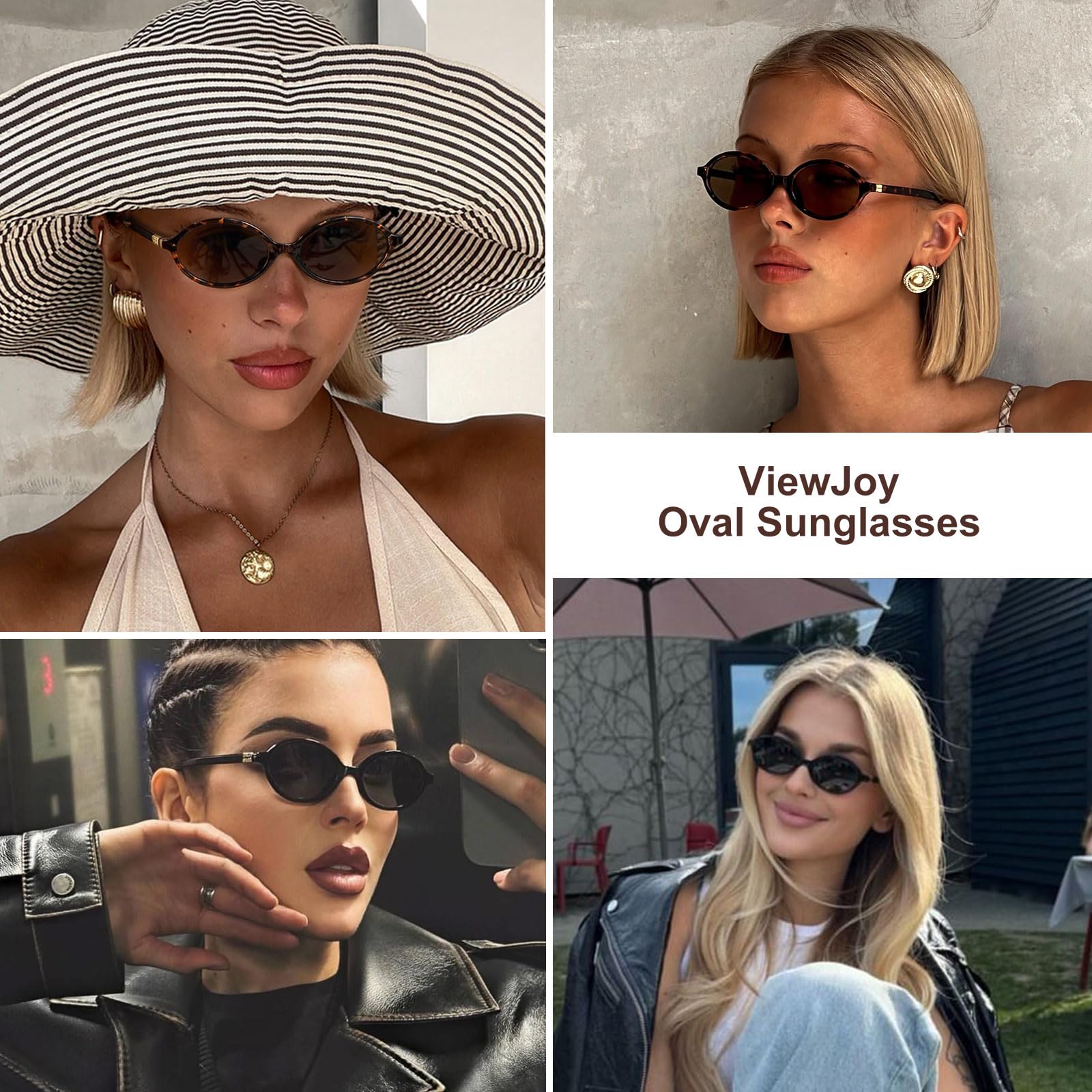 Retro Oval Sunglasses for Women Vintage 90s Y2K Trendy Designer Sun Glasses