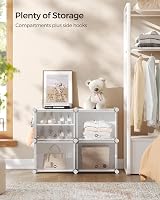 SONGMICS Interlocking Shoe Rack 4 Slot Plastic Storage Cabinet White LPC032W01 view 3