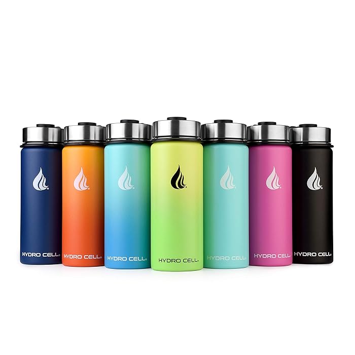 Buy HYDRO CELL Stainless Steel Water Bottle w/ Straw & Wide Mouth Lids
