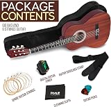 Pyle Acoustic Guitar Junior Set 91 cm Nylon Strings 3/4 Sapele For Beginners view 7