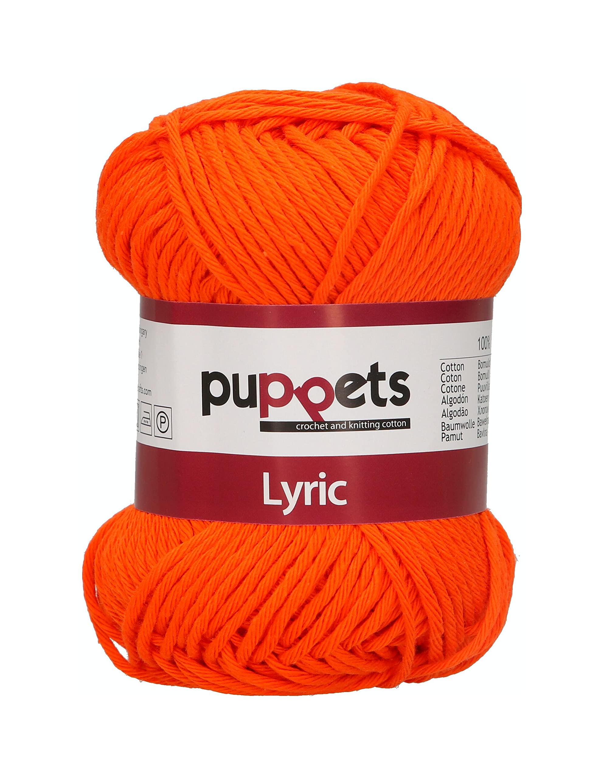 Puppets Lyric, Thickness: 8, Presentation: 50 g, Length: 70 m, Orange Crochet Yarn — image 1