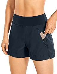 CRZ YOGA Women's Lightweight Mid Rise Hiking Shorts
