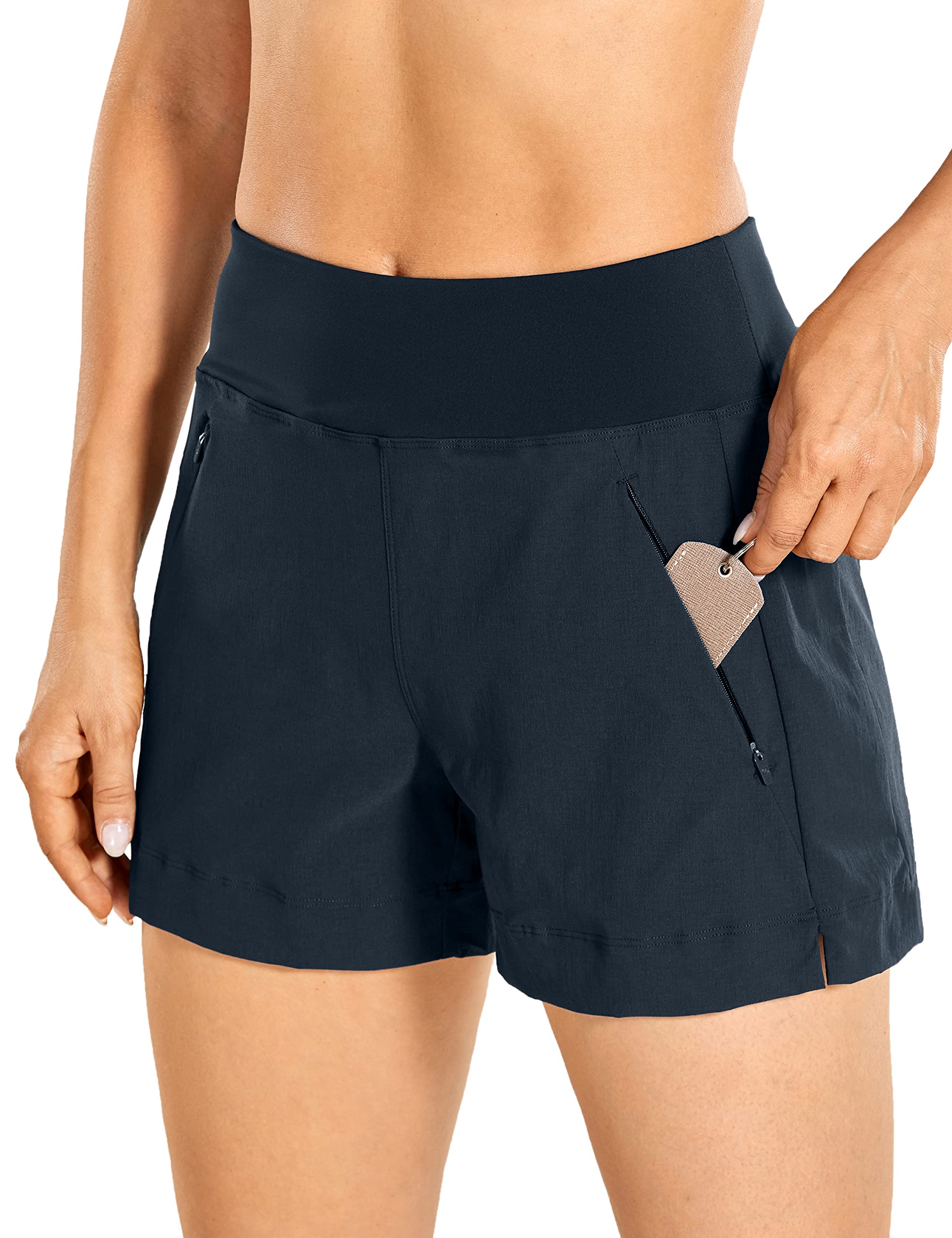 CRZ YOGA Women's Lightweight Mid Rise Hiking Shorts