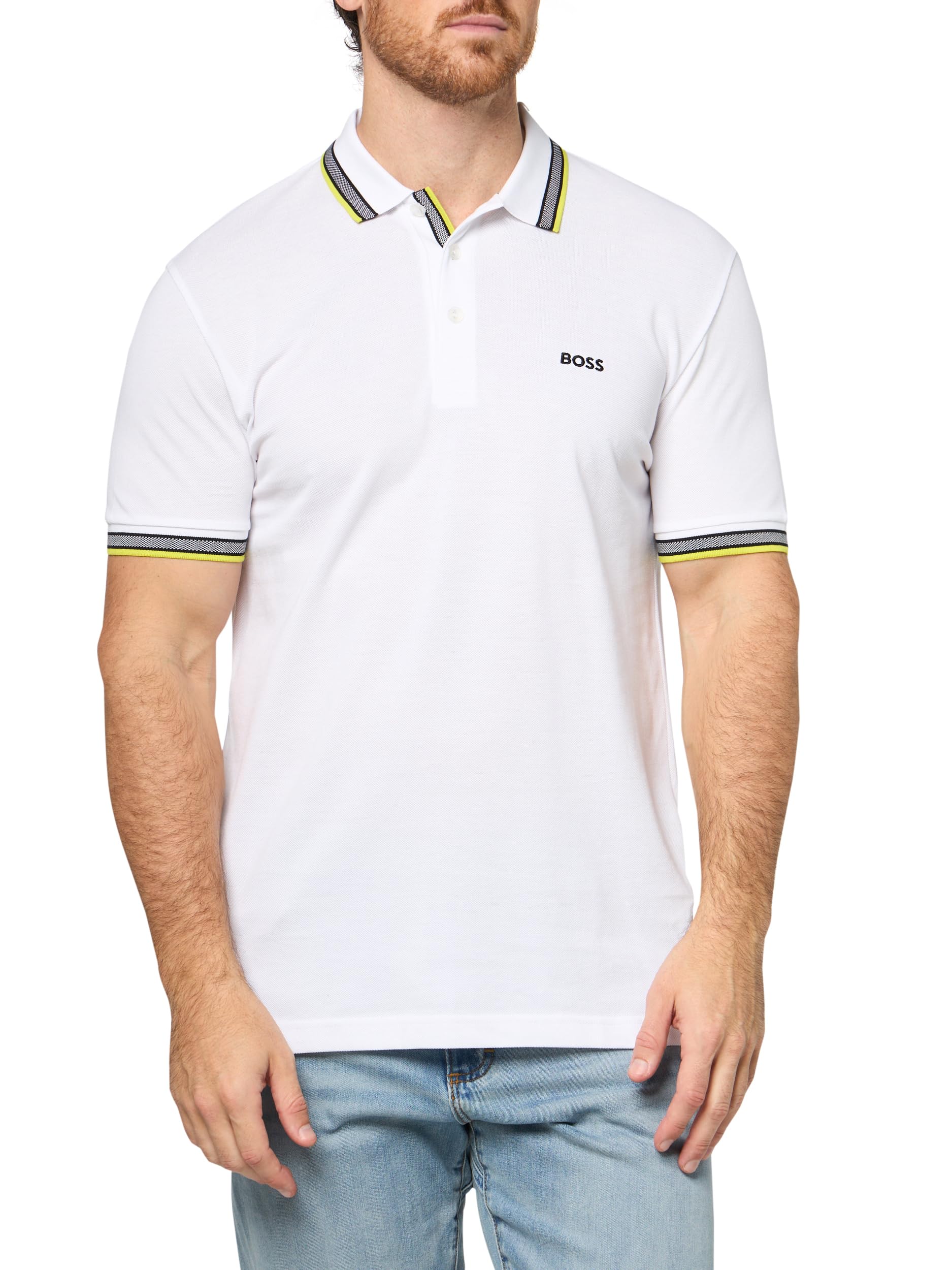BOSS, Paddy Short Sleeve Polo Shirt, Soft Cream, XL Image