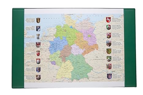 Idena 350024 - Schreibtischunterlage 68 x 45 cm, Motiv: Deutschlandkarte