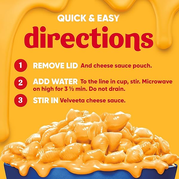 VELVEETA SHELLS & CHEESE ORIGINAL MICROWAVEABLE SHELL PASTA & CHEESE SAUCE, 8 CT BOX, 2.39 OZ CUPS