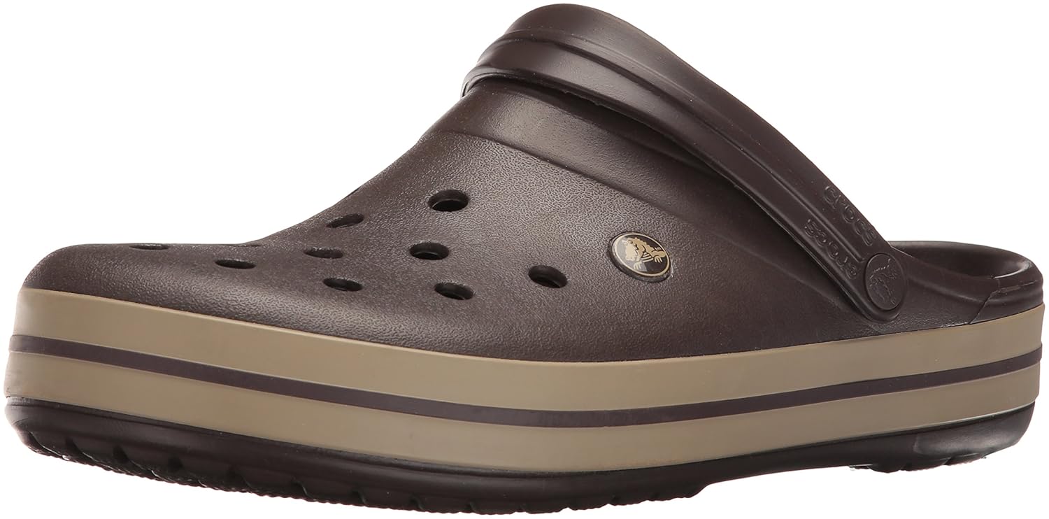 crocs unisex brown crocband clogs & mules