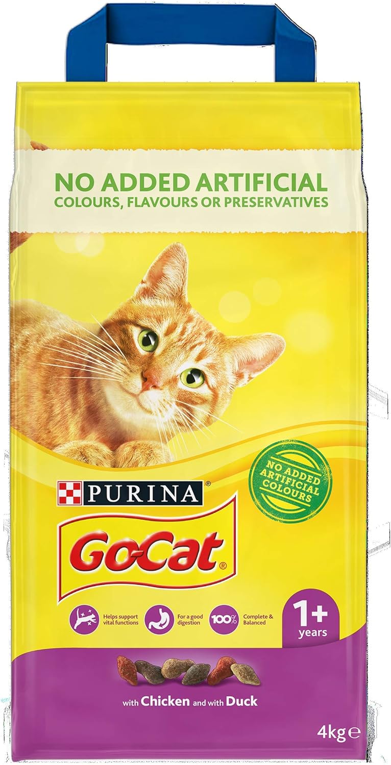 GO-CAT Adult Chicken and Duck Dry Cat Food 4kg (Pack of 2), red, 8 kg (Pack of 1) - Image 4