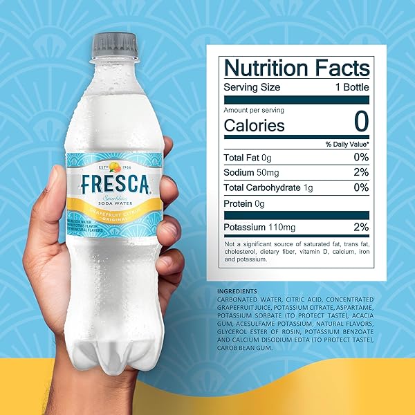 FRESCA CITRUS SODA SOFT DRINK, 16.9 FL OZ BOTTLES, 6 PACK