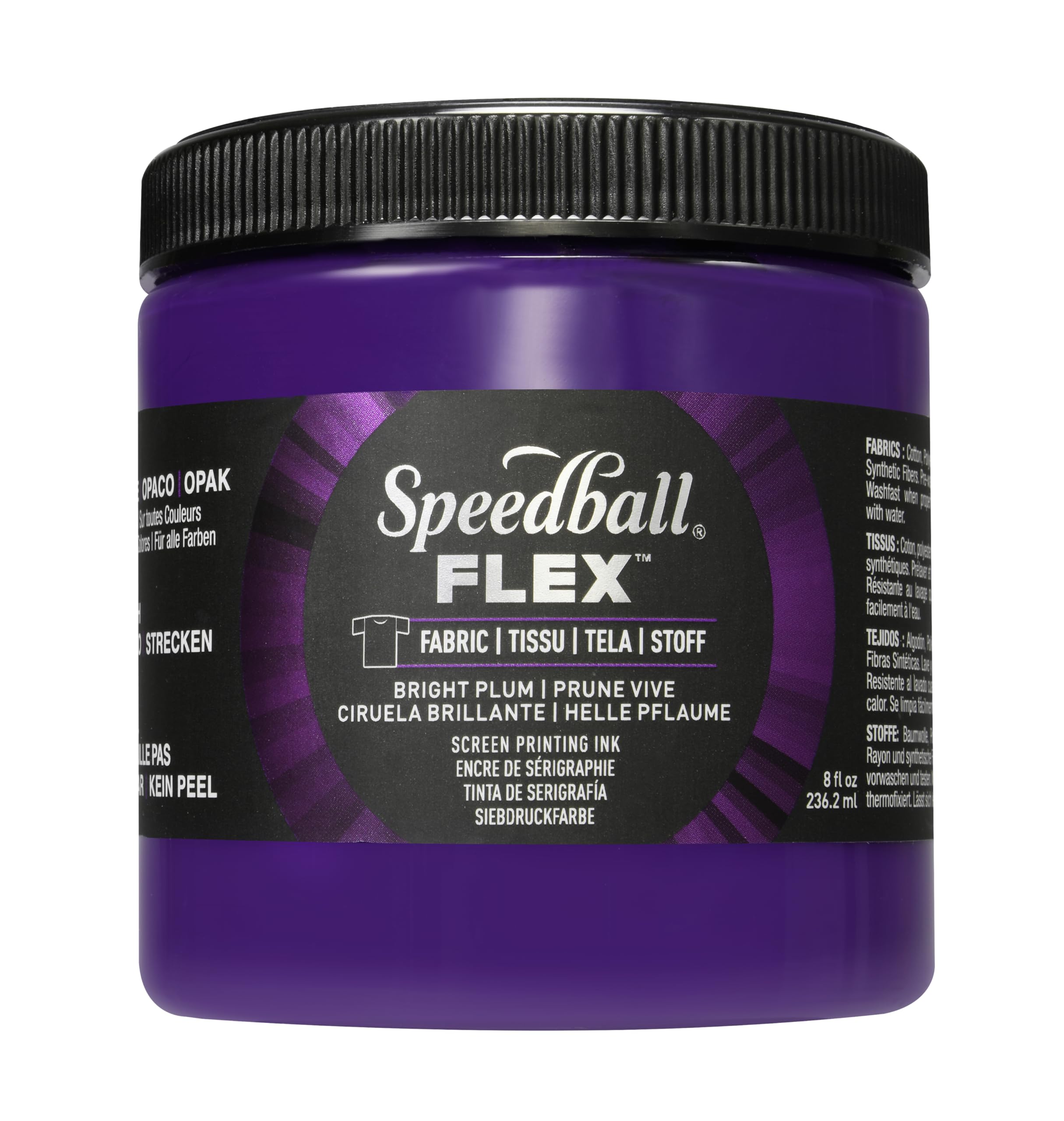 Speedball Flex Screen Printing Fabric Ink Bright Plum 8oz, for Home Decor, Bags, T Shirt, Essential for Artists Craft Kit