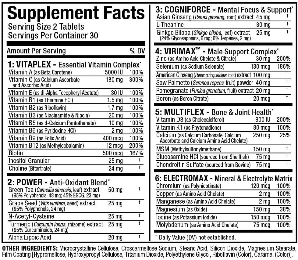 ALLMAX Nutrition Premium Vitaform, Performance Vitamin for Men, 60 Tablets: Health & Personal Care