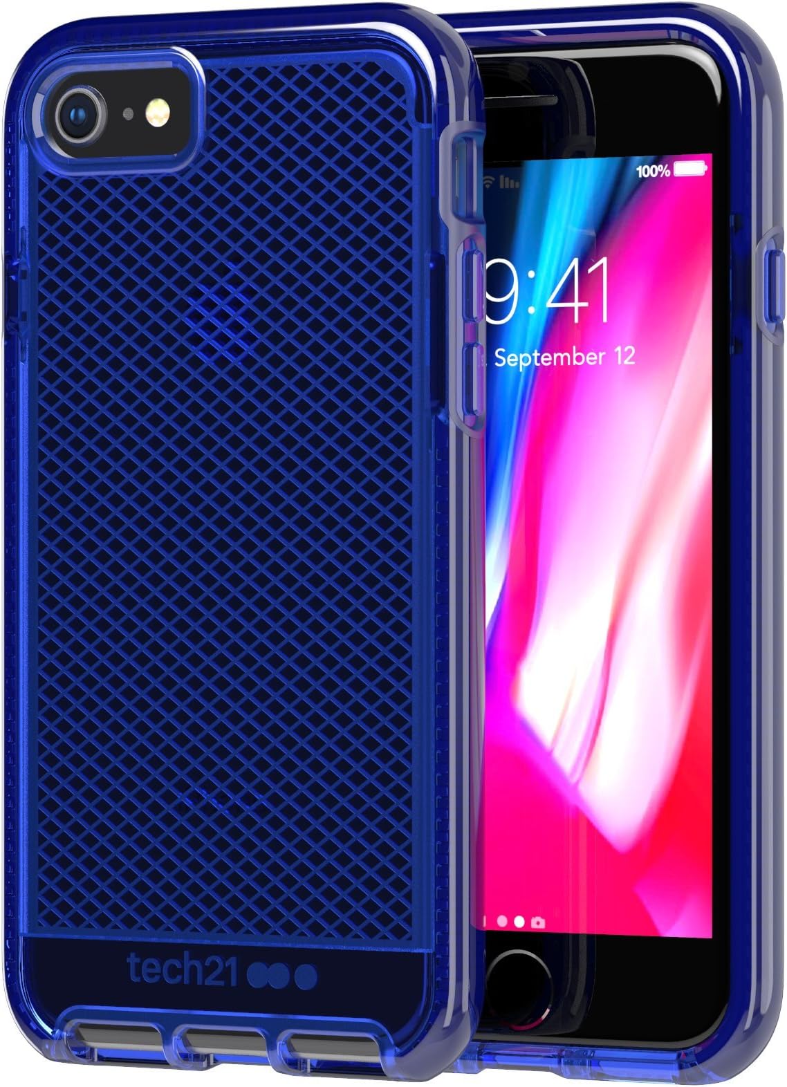 Tech21 protective cover for iPhone 7/8 with technology flexshock blue night motif Evo Check