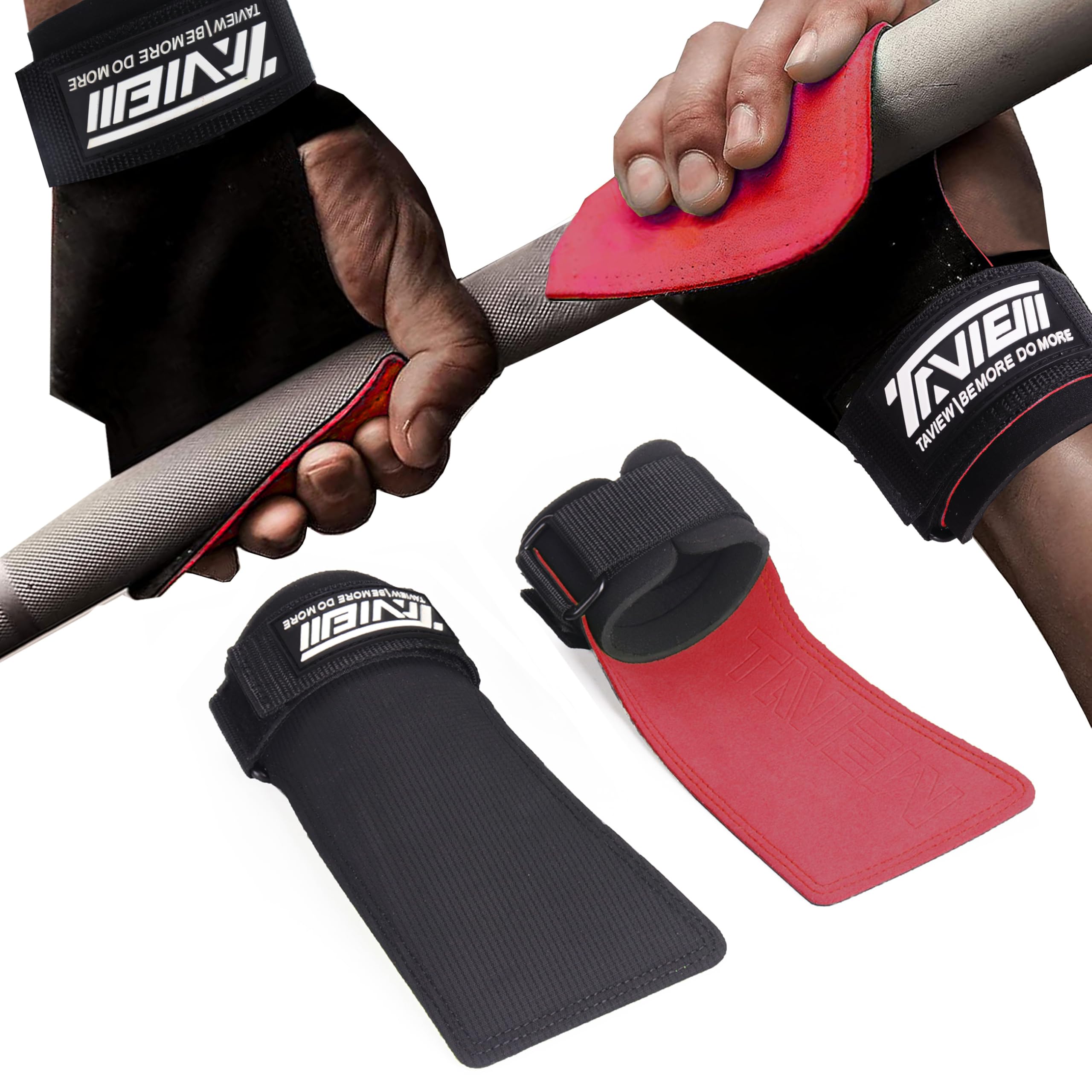 TAVIEW Wrist Straps for Weightlifting for Maximum Grip Support - Lifting Deadlift Strap & Weight Lifting Grips Gloves for Working Out Pull Up Deadlifting & Shrugs