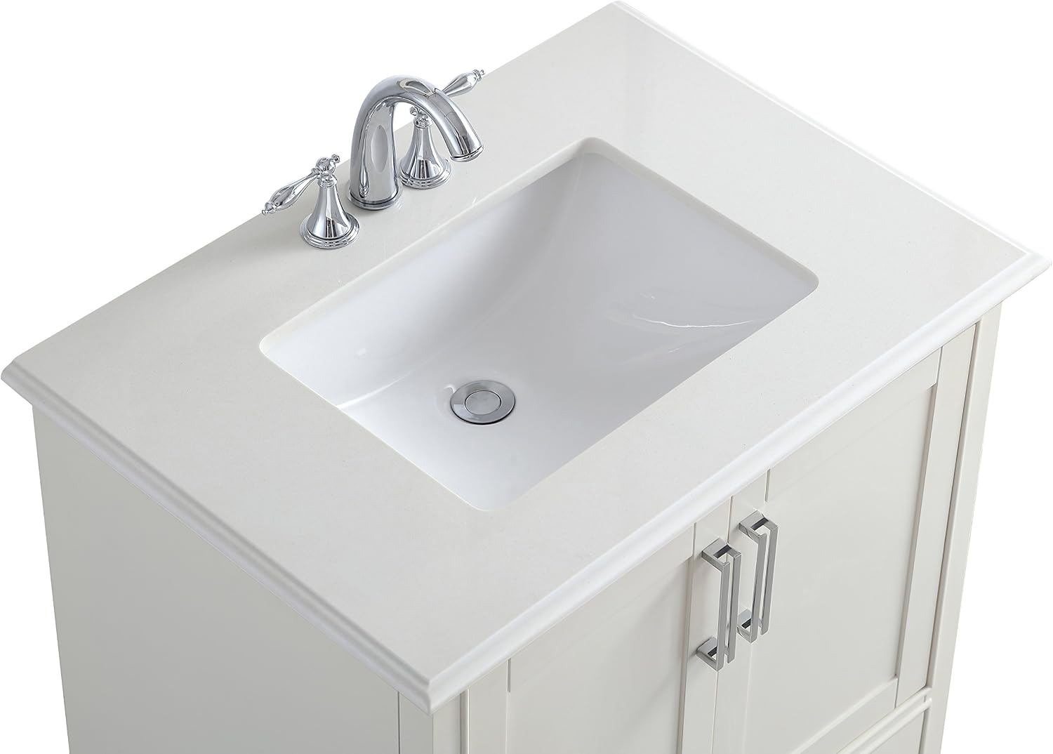 Simplihome Elise 30 Inch Traditional Bath Vanity In Soft White With Bombay White Engineered Quartz Marble Top Amazon Com