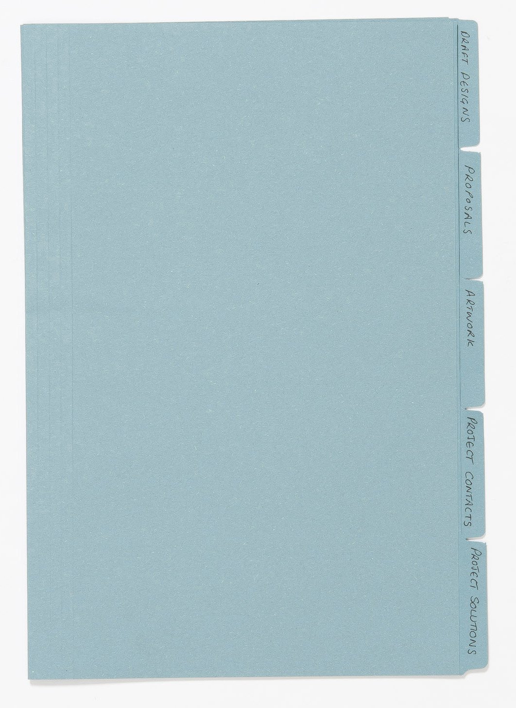 Exacompta - Ref FT170-BLUZ - Guildhall - Tabbed Folders, 345x240mm, 170gsm Lightweight Premium Manilla, A4 & Foolscap Documents, Tabs for Use With Suspension Folders - Blue, Pack of 100