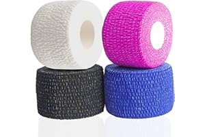 ANAMPION Weightlifting Hook Grip Tape 4 Roll 23ft/Roll Comfortable & Stretchy Athletic Thumb Tape for Weight Lifting & Cross Training Gym Workout Tape - Protect Thumb, Wrist & Finger