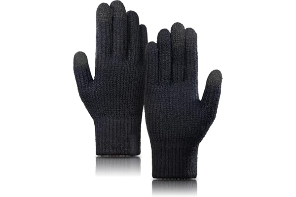 Merino Wool Warm Winter Gloves for Men Women Stretch Touchscreen Gloves Soft Skin-Friendly Anti-pilling, Cold Weather Gifts