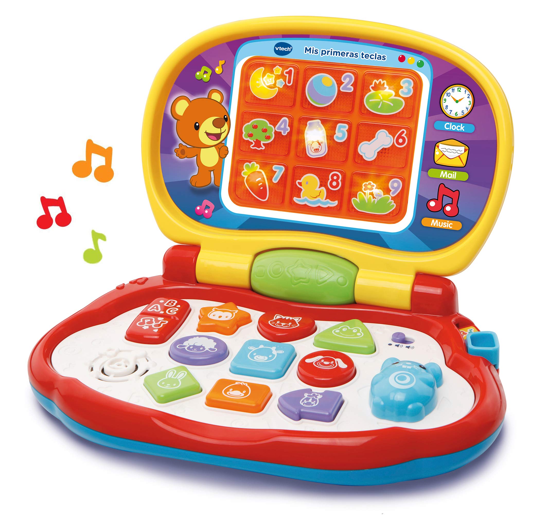 VTech-Mis First Keys Computer Kids with Three Game Modes Teaching Animals, Colors, Shapes and Musical Notes, Multicolor (3480-191222)