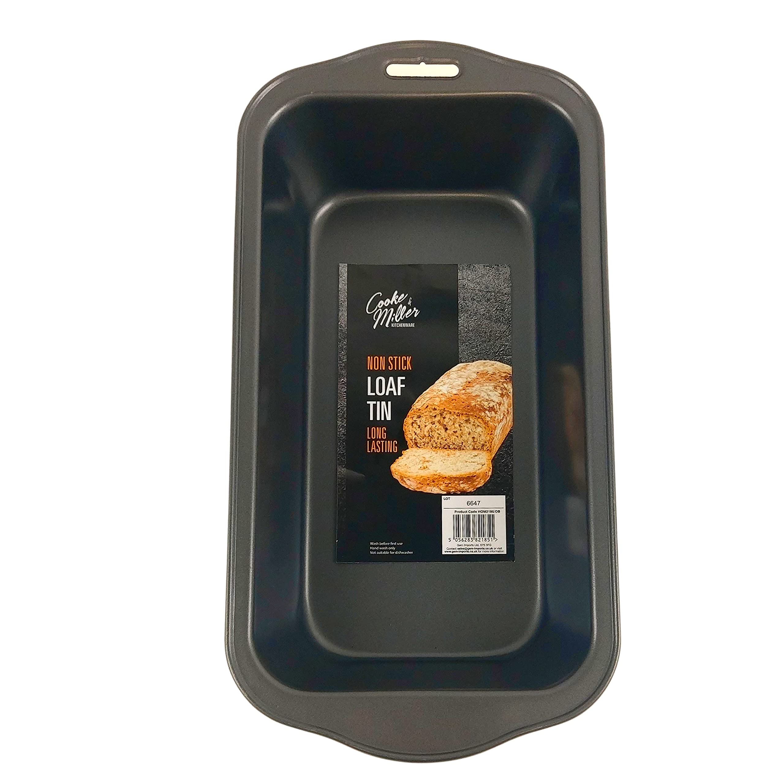 COOKE & MILLER Black Steel Rectangular Loaf Tin, 6 x 15 x29 cm - Non-Stick & Stylish Design, Ideal for Baking A Variety of Foods
